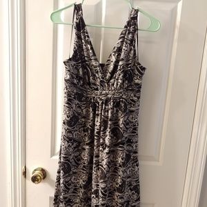 Black and White Paisley High-Low Dress